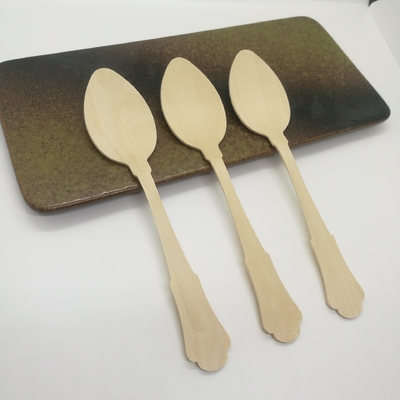 Wood Baguette Disposable Soup Spoons Utensils For Wedding 200mm
