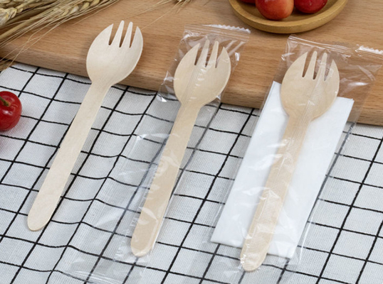 Recyclable Wooden Disposable Cutlery Set Eco Friendly Utensils 160mm