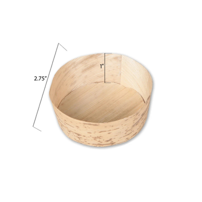 ODM Bamboo Leaf Disposable Dessert Cups Food Container 2.75inch
