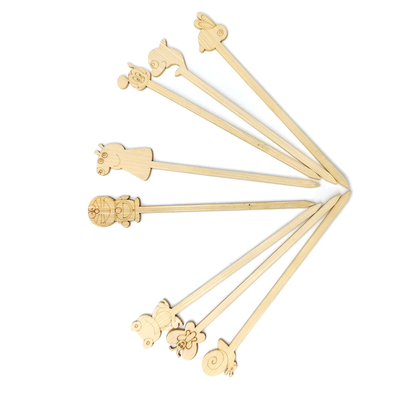 Customized Disposable Sandwich Bamboo Food Picks For Olive