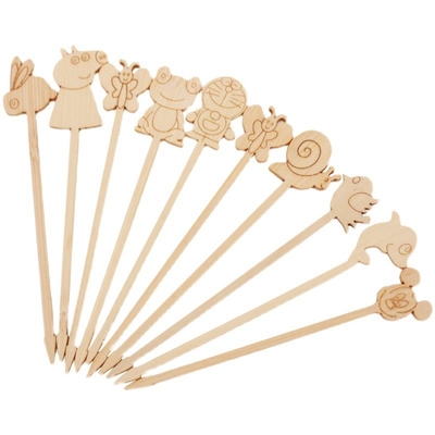 Customized Disposable Sandwich Bamboo Food Picks For Olive