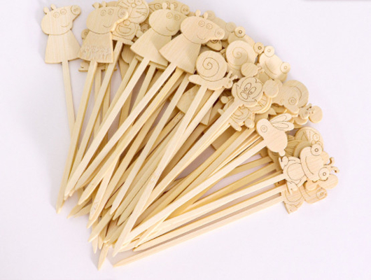12cm Cocktail Bamboo Food Picks Bulk Wooden Cutlery Reusable