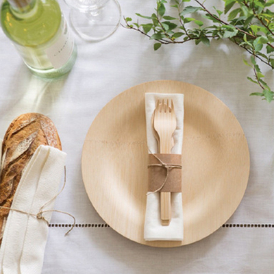 7 Inch Bulk Compostable Disposable Bamboo Plates for Restaurant
