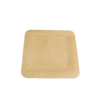 Square Compostable Plates Bulk Disposable Bamboo Dishware 18cm