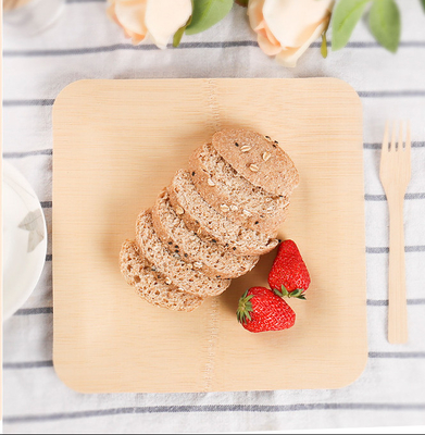 ODM Square Compostable Bamboo Picnic Plates 25x25 Cm