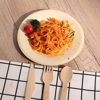 Wooden Bio Disposable Plates Recyclable Party Plates For Camping 165x15mm