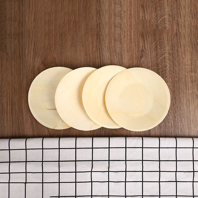 Wooden Bio Disposable Plates Recyclable Party Plates For Camping 165x15mm