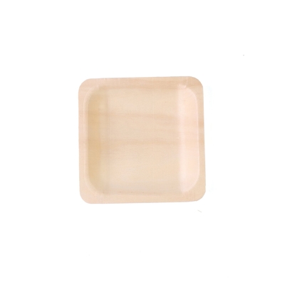 100% Natural Recyclable Disposable Wooden Plates 4.5 Inch For Buffet Inflight