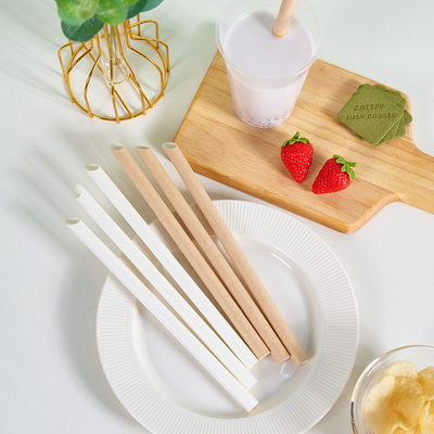 ODM smoothie Kraft Paper Boba Straws For Party Supplies Bridal 6mm 23cm