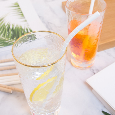 Biodegradable Kraft Wrapped Drinking Straws Paper Smoothie Straws 6mm 19.7cm