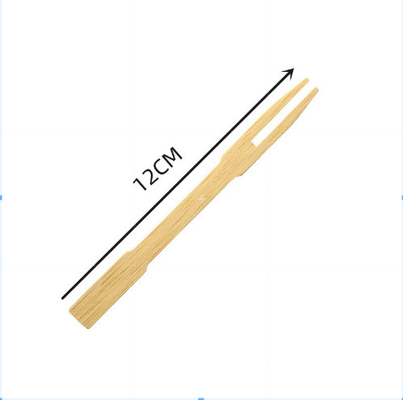 3.5" Mini Disposable Bamboo Cutlery Fruit Fork For Cocktail Party 1000pcs