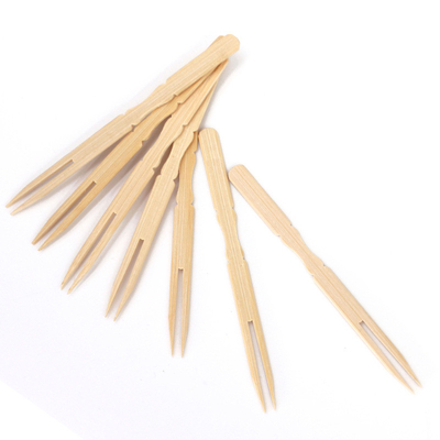 3.5" Mini Disposable Bamboo Cutlery Fruit Fork For Cocktail Party 1000pcs