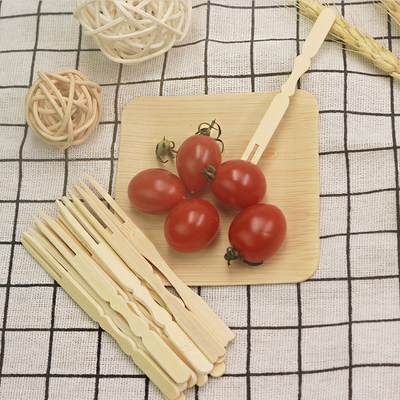3.5" Mini Disposable Bamboo Cutlery Fruit Fork For Cocktail Party 1000pcs