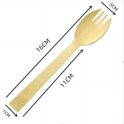 16cm Disposable Bamboo Cutlery Biodegradable Sporks Bulk For Cake Salad