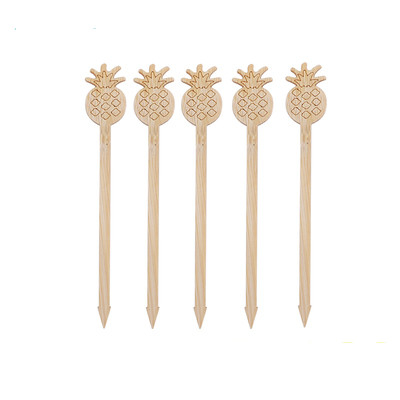 10cm Bamboo Bar Food Fruit Picks Swizzle Stir Sticks With Custom Design