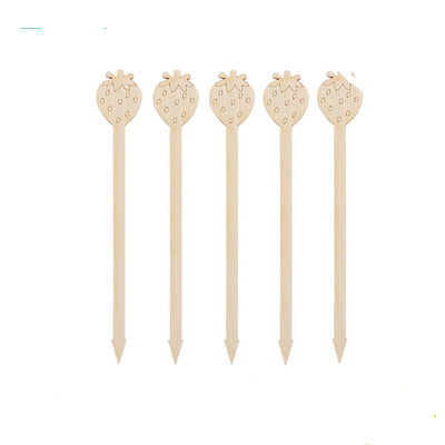 10cm Bamboo Bar Food Fruit Picks Swizzle Stir Sticks With Custom Design