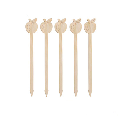 10cm Bamboo Bar Food Fruit Picks Swizzle Stir Sticks With Custom Design