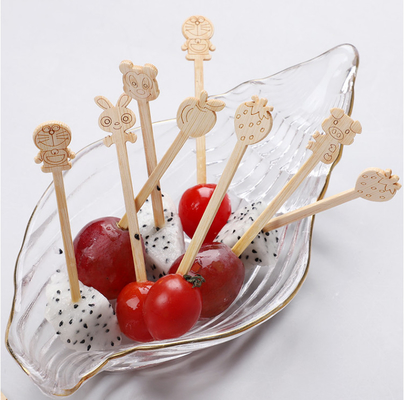 10cm Bamboo Bar Food Fruit Picks Swizzle Stir Sticks With Custom Design