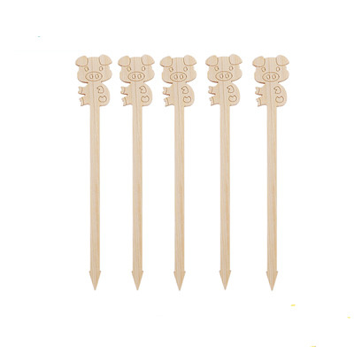 Bamboo Animal Topic Rabbit Decorative Picks For Bar Buffet