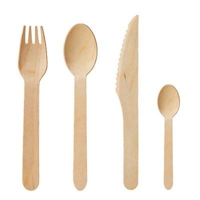 Wholesale Disposable Birch Wooden Party Spoons wooden cutlery with logo