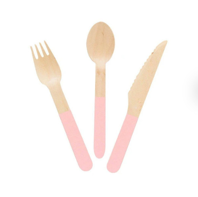 Wholesale Disposable Birch Wooden Party Spoons wooden cutlery with logo