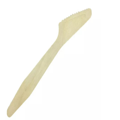 185 mm economic friendly biodegradable simple style wooden knife wrapped individually used for restaurant bar