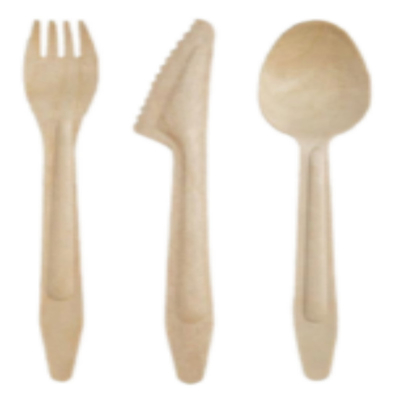 185 mm biodegradable recyclable disposable reinforced vintage wooden fork wrapped individually for activities
