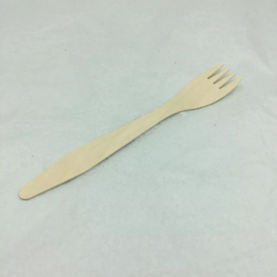 185 mm biodegradable recyclable disposable reinforced vintage wooden fork wrapped individually for activities