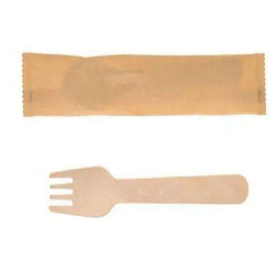 160 mm 100% disposable  wooden knife fork spoon brown napkin pepper wrapped individually can be customized logo