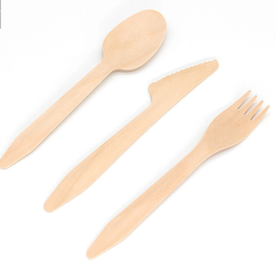 160 mm 100% biodegradable disposable natural wooden knife fork spoon napkin pepper with salt set for home and kitchen