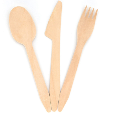 160 mm 100% biodegradable disposable natural wooden knife fork spoon napkin pepper with salt set for home and kitchen