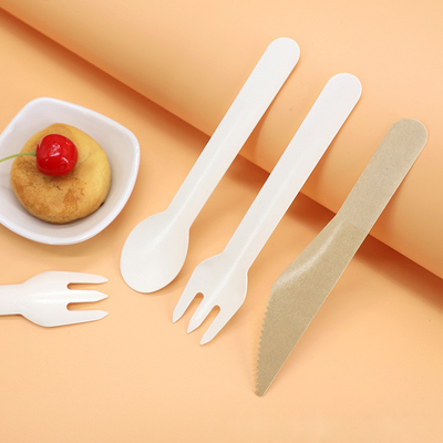 disposable degradable paper knife tableware set western dessert fork easy to carry paper spoon