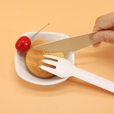 disposable degradable paper knife tableware set western dessert fork easy to carry paper spoon