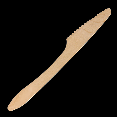 190Mm Disposable Biodegradable Wooden Knife Fork Napkin Cutlery Set Kraft Paper Wrapped For Hotel