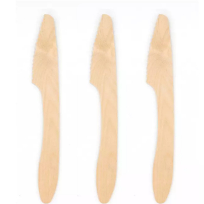 190Mm Disposable Biodegradable Wooden Knife Fork Napkin Cutlery Set Kraft Paper Wrapped For Hotel