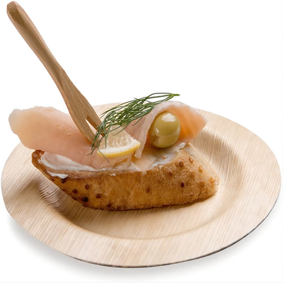 Disposable European Style Low Carbon Bamboo Fork For Cakes Dessert Fruits in Bars