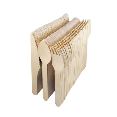 Individual Package Wooden Forks Spoon Knife And Napkin Disposable Wooden Cutlery Set