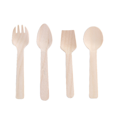 Individually Degradable Disposable Wooden Spoon Knife Fork Ice Cream Spoon