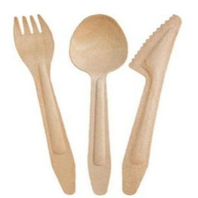Disposable Biodegradable 185mm Wooden Strong Knife Fork And Spoon Old Style