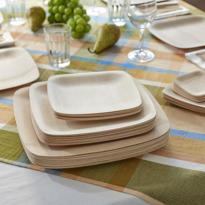 3.5 Inch 105 Mm Disposable Biodegradable Bamboo Plate Round Shape For Restaurants