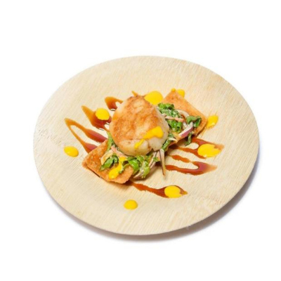 7 Inch Disposable Compostable Round Bamboo Plate High Quality Bulk Wedding Decorations