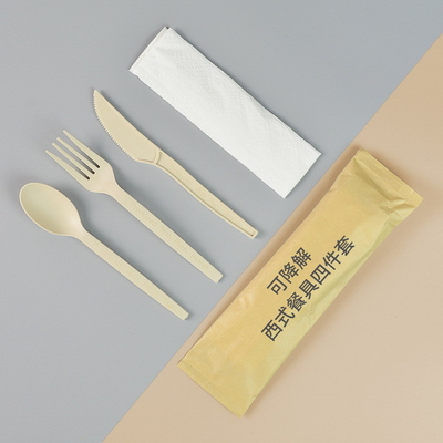 Corn Starch Disposable Knife And Fork Spoon Set Degradable Chinese And Western Tableware Fast Food Small Spoon Oem