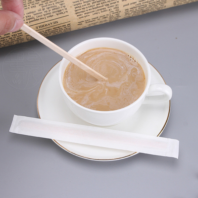 Disposable Degradable Wooden Coffee Stick 17.8cm Primary Color Coffee Stirrer Use Restaurant
