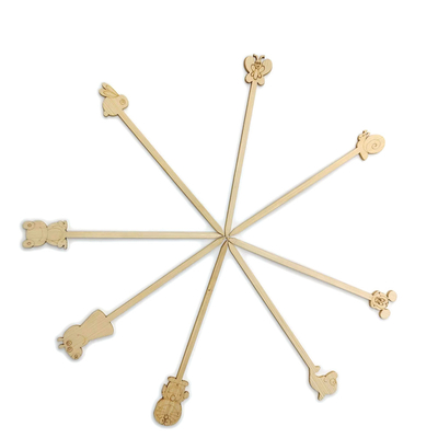 Disposable Carton Style Bamboo Cocktail Picks Fruit Food Bamboo Picks
