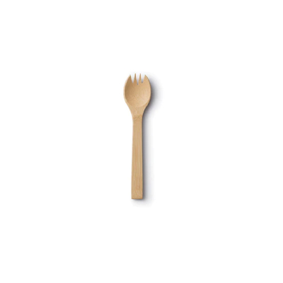 13cm Biodegradable Natural Bamboo Spork Small Size For Bar Hotel Kitchen