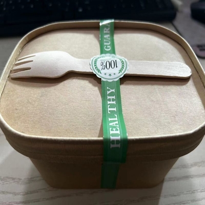 17 Cm Disposable Takeaway Brown Rectangle Kraft Paper Food Container With Cutlery Set In Restaurants Fast Food Store