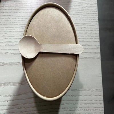 Disposable Takeaway Kraft Paper Box With Spoon Fork Customized Set Food Container In Restaurants For Food Fruit