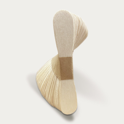 Mini Green Flat Wooden Ice Cream Stick Spoons Bowtie Sticks 94mm