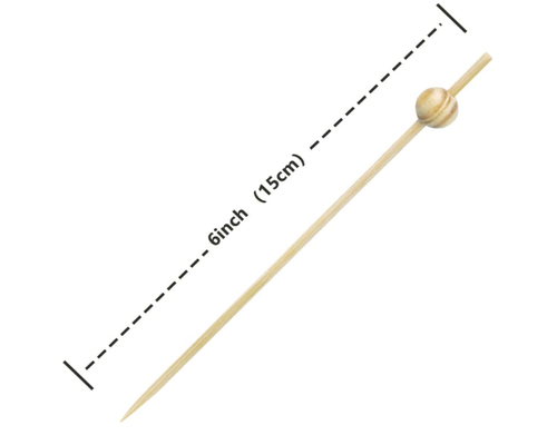 Eco Friendly Cocktail Disposable Bamboo Food Picks Toothpicks 6 Inch For Food