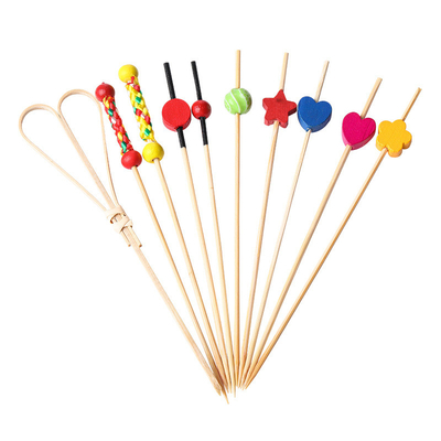 Eco Friendly Cocktail Disposable Bamboo Food Picks Toothpicks 6 Inch For Food